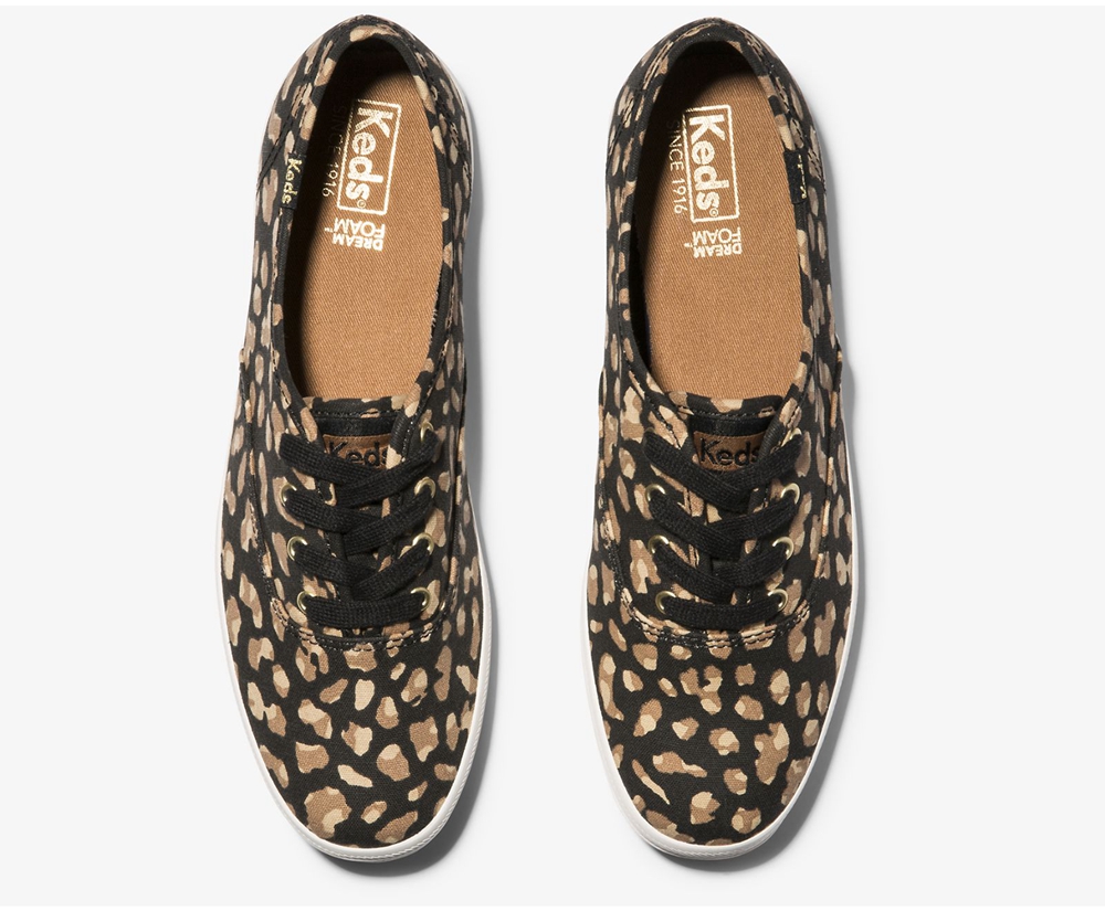 Zapatillas Keds Mujer Negras/Leopardo - Champion Animal - 975-BODYZA